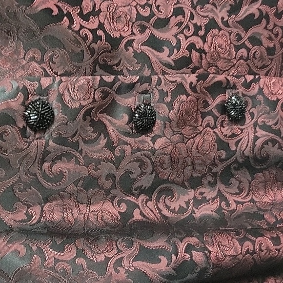 Vintage Metallic Acetate Brocade Floral Paisley Chunky Sequin Button Jacket - Picture 4 of 9